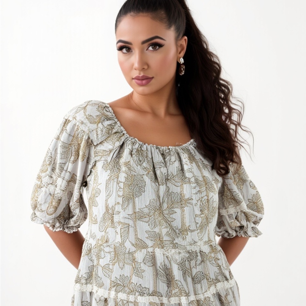 Floral Puff Sleeve maxi dress